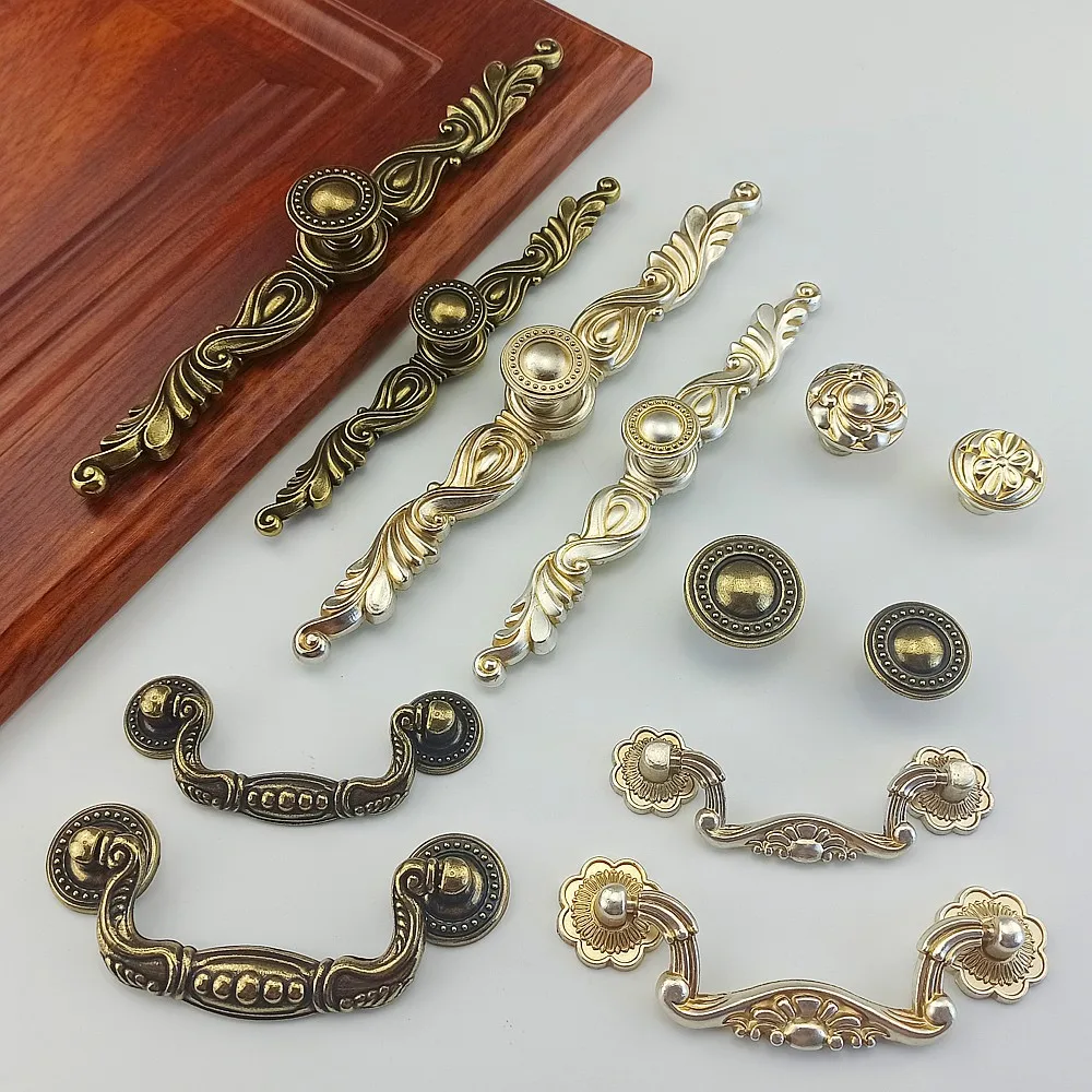 Antique Silver Bronze Handles For Furniture Kitchen Cabinets Door Drawer Table Knobs Wardrobe Cupboard Desk Handle Dresser Pulls