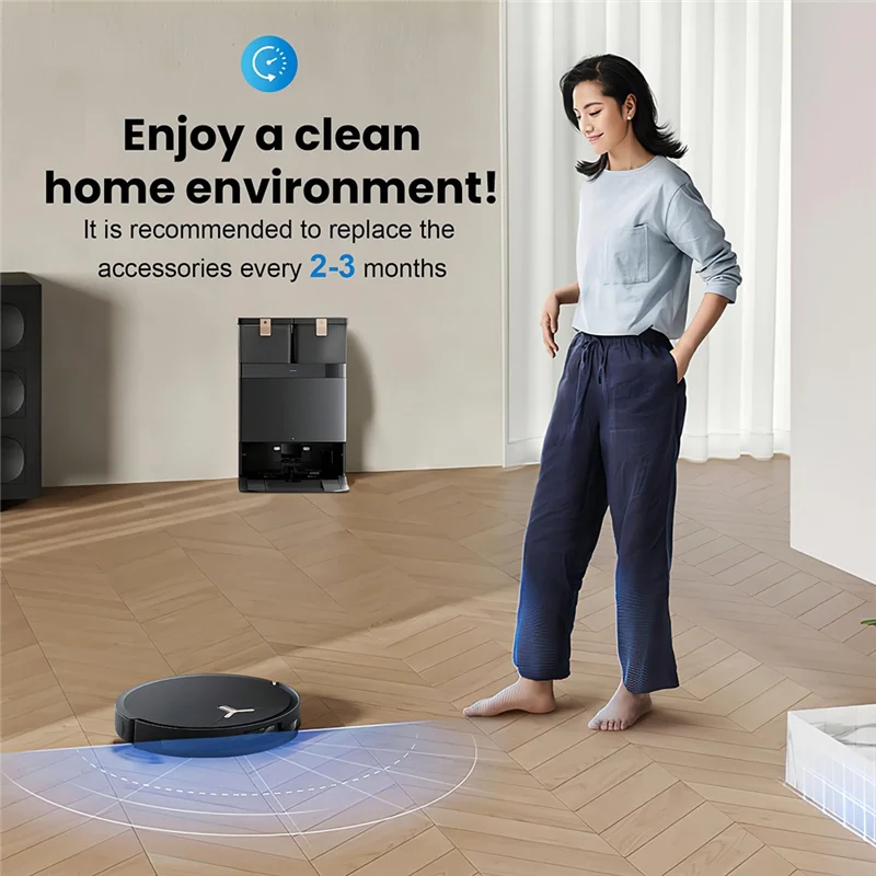 AB43-For Ecovacs Deebot T50 Max Pro Omni طقم استبدال-الفرشاة الرئيسية وأكياس الغبار والمرشحات ومنصات الممسحة مكنسة الروبوت تشمل الملحقات
