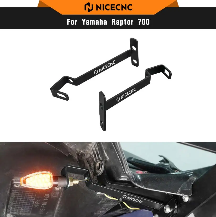 NICECNC Rear Turn Signal Light Clamps Mount Bracket Holder For Yamaha RAPTOR 700 700R 2013-2024 Aluminum ATV Accessories