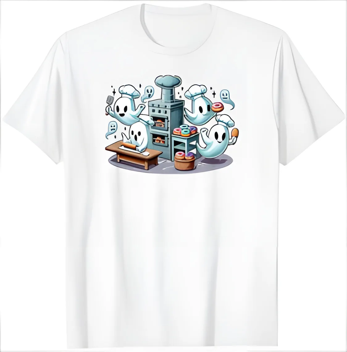 Cute Halloween Ghost Kitchen For Kids and Halloween Lovers T-Shirta