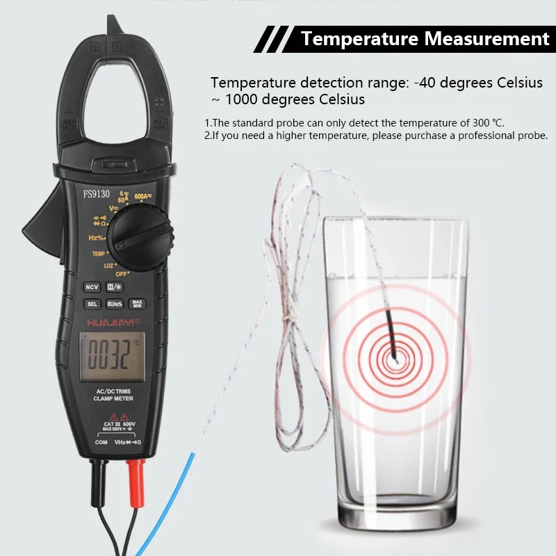 6000 Counts Digital Clamp Meter DC/AC Current 600A Multimeter Professional True RMS Current Capacitance NCV Tester