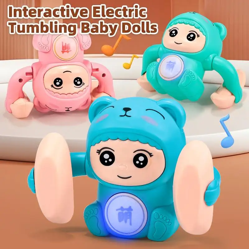 Interactive Electric Tumbling Baby Dolls With Bright Lights And Cute Music Perfect For Toddlers Early Learning And Play