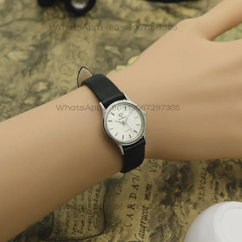 

Женские кварцевые часы Shanghai Golden Peach K Round Silver: простые, маленькие, в ретро-стиле