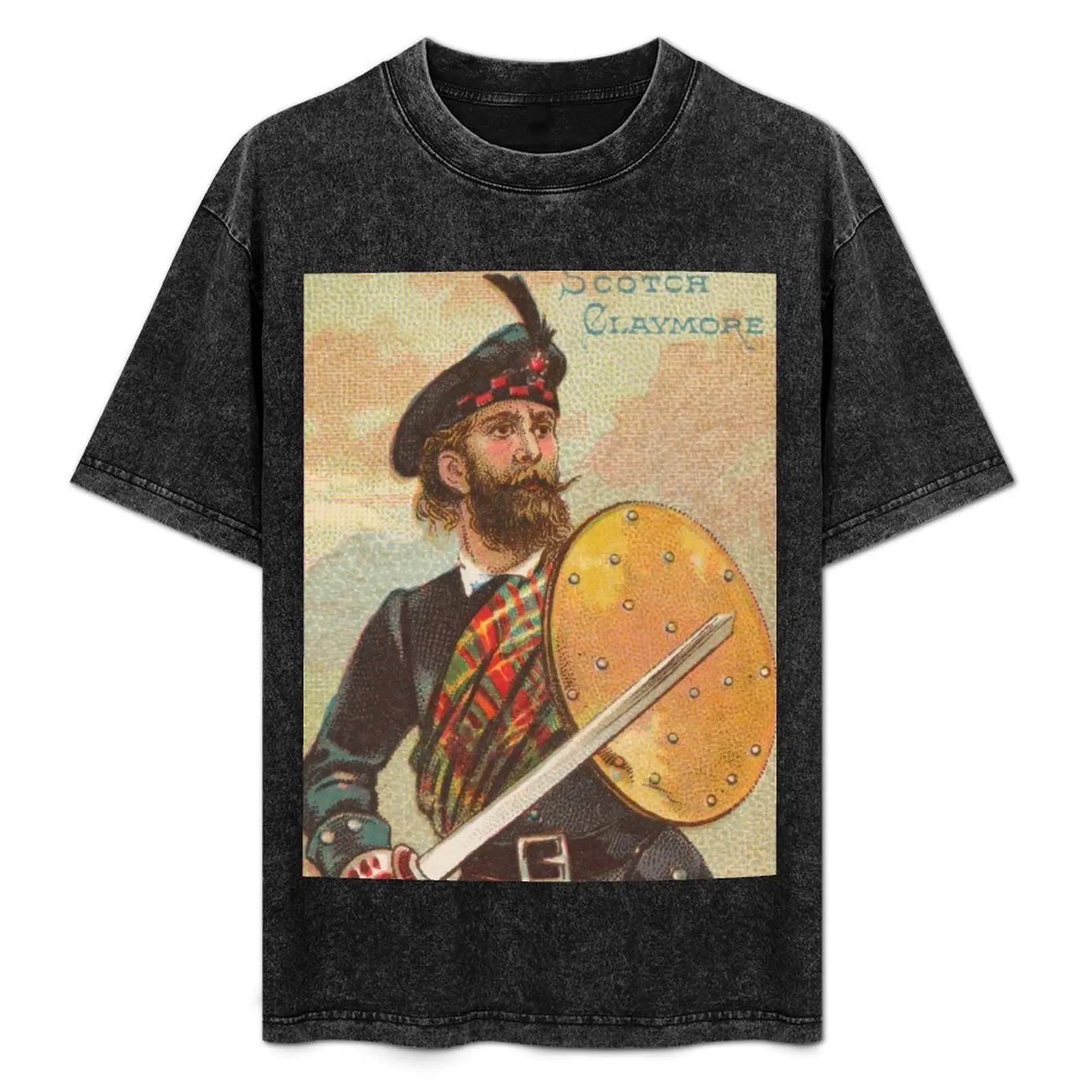 

Vintage Scottish Warrior Illustration (1887) T-Shirt Festival Short Sleeve T-Shirt