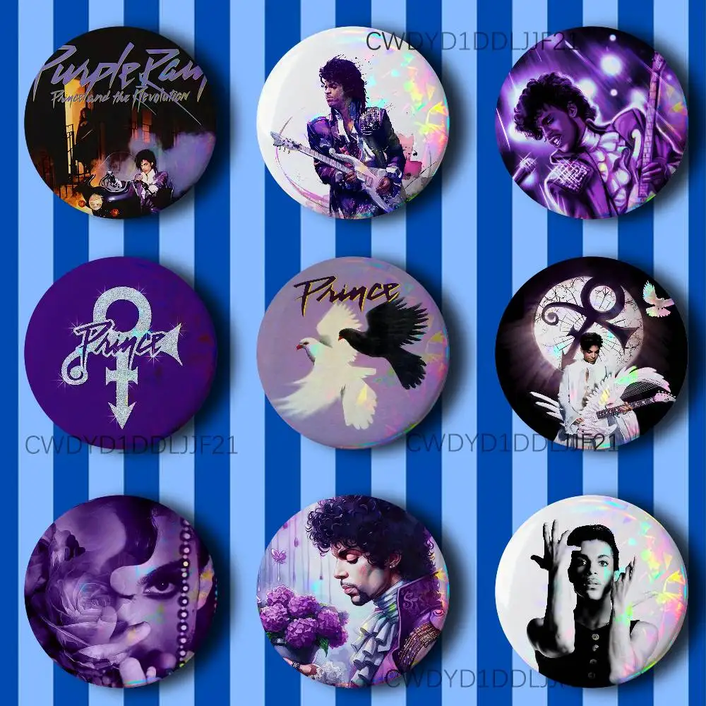 P-PRINCE Purple Rain  Vintage Anime Brooch Creative Badge for Hat Bag Decoration Fans Collect Gifts