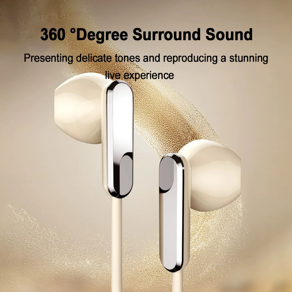 سماعات أذن سلكية من النوع C مقاس 3.5 ملم داخل الأذن مع ميكروفون وسماعات أذن استريو لهاتف iPhone 17 Pro وسامسونج جالاكسي S25