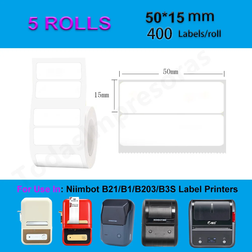 Imagem -04 - Niimbot Self-adhesive Label Printer Adesivos Impressora Portátil Etiquetas de Papel Térmico Oficiais Genuínas para b1 B21 B203 B3s