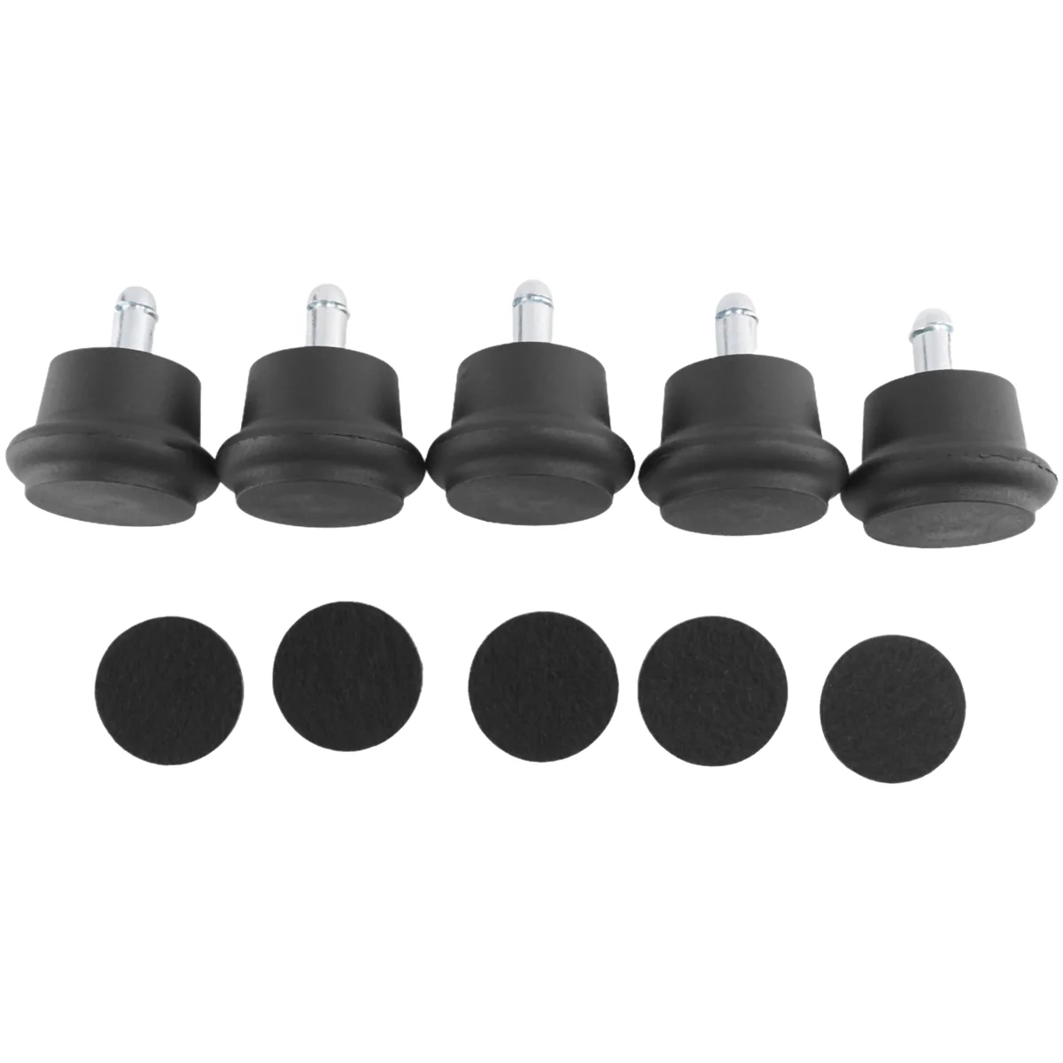 

5Pcs Bell Glides Replacement Office Chair or Stool Swivel Caster Wheels to Fixed Stationary Castors, Office Chair Wheels