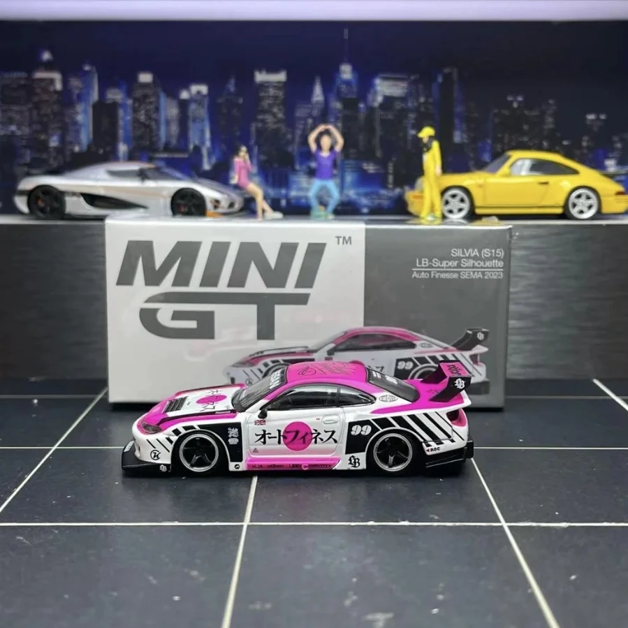 MINIGT 1:64 S15 SILVIA SEMA 2023 lbwk รถโมเดลอัลลอยด์แบบไวด์บอดี้