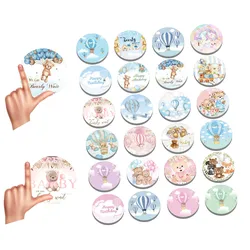 Cute Bear Newborn Baby Shower Gold Hot Air Balloon Gift Bag Box Label Stickers Water Bottle Wine Wrapper Party Decor Supplies