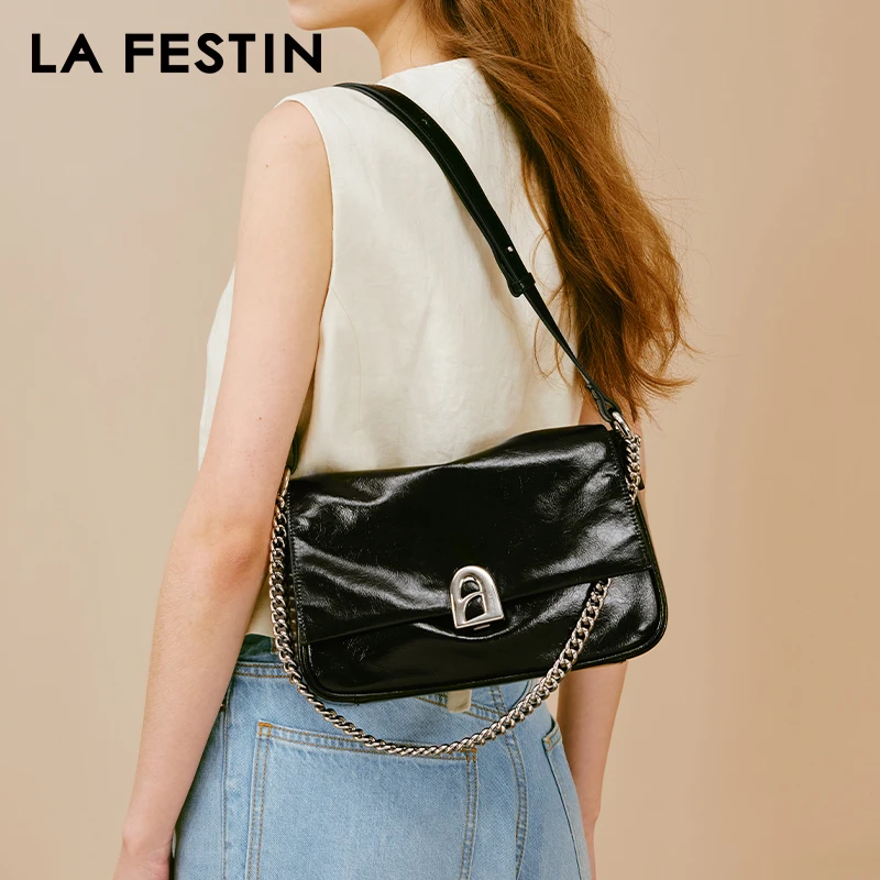 LA FESTIN 2024 Bag for Women\'s Trend Leather Bag Chain Bag Ladies Shoulder Crossbody Bag Large Capacity Bag Messenger Bag