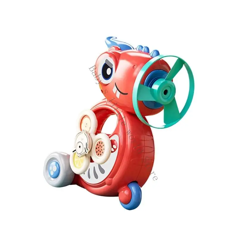 Press Activated Dinosaur Flying Disc Car Toy Safe Plastic Design For Toddler Fun B2EB