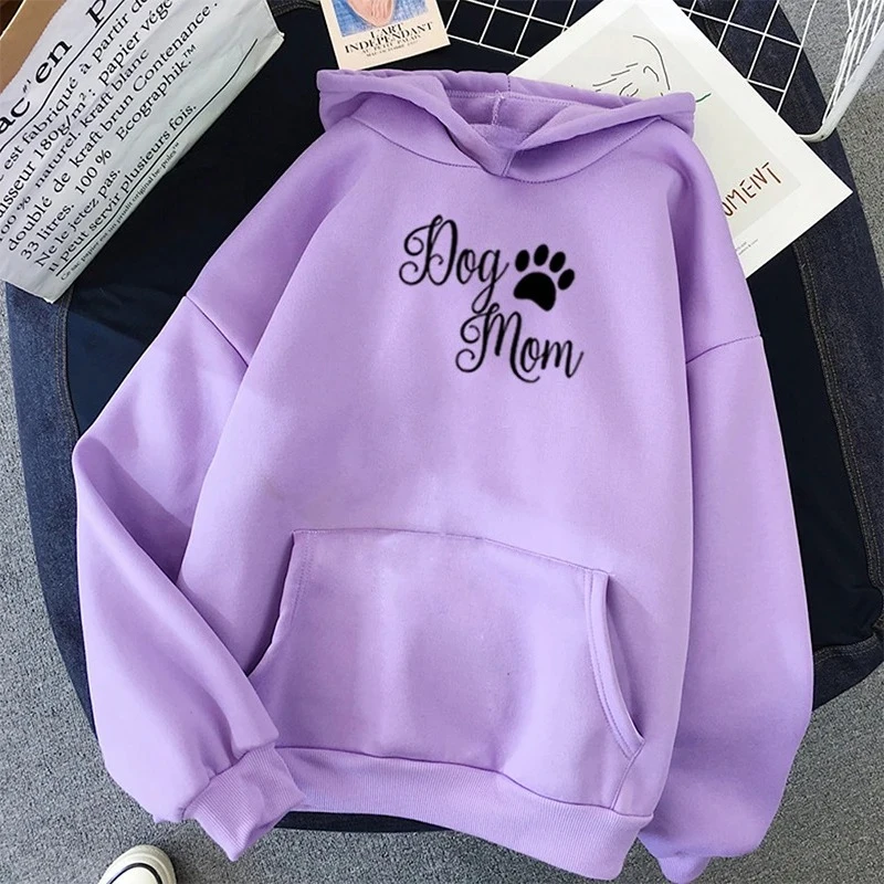 Frauen Herz-förmigen Druck Hoodie Sudadera Mujer Weibliche Streetwear Hund Mom Plus Samt Hoodies Langarm Sweatshirt