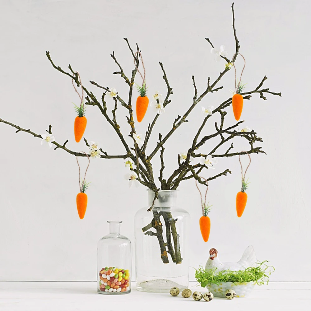 Lots Easter Carrot Pendant Easter Home DIY Tree Hanging Artificial Foam Carrot Party Ornaments Supplies Kids Toys Festival Decor