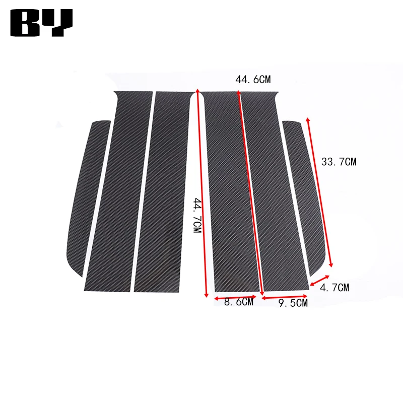 For Ford Ranger Wildtrak Raptor 2023 2024 Carbon Fiber Door Window Center Middle Column B C Pillars Post Cover Trim Accessories