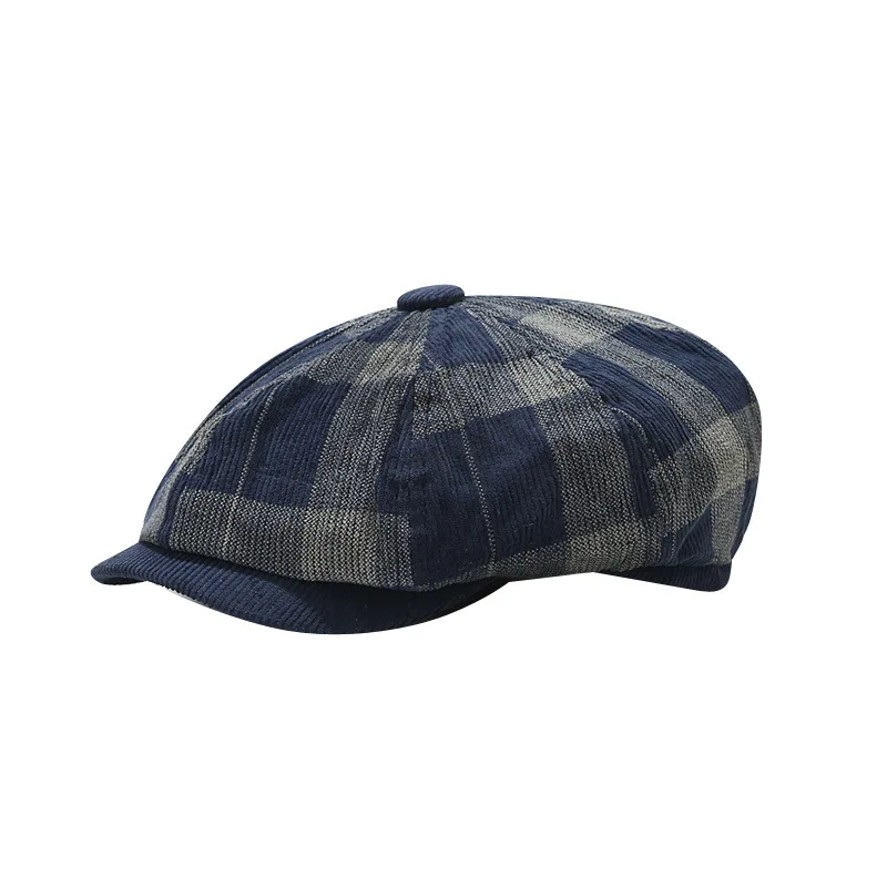 Boné plano ajustável para homens e mulheres, boné Newsboy Flat, veludo de veludo Gatsby Ivy Golf Cabbie Hat, boina vintage clássica, homens e