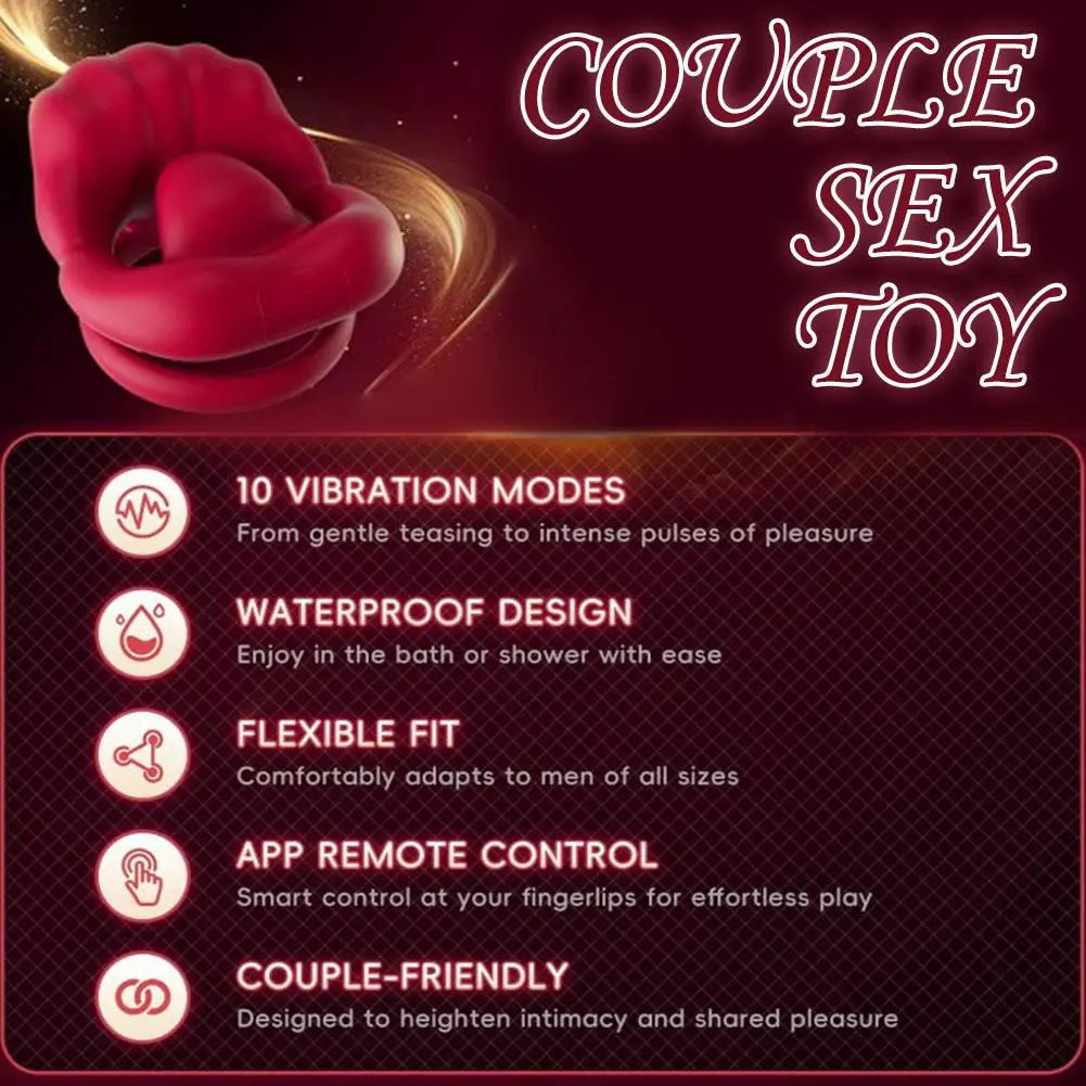 NEW Vibrating Cock Ring G Spot Stimulator Tongue Sucking Vibrator Anatomical Dual-Ring Support Architecture  Sex Toys for Couple view 6