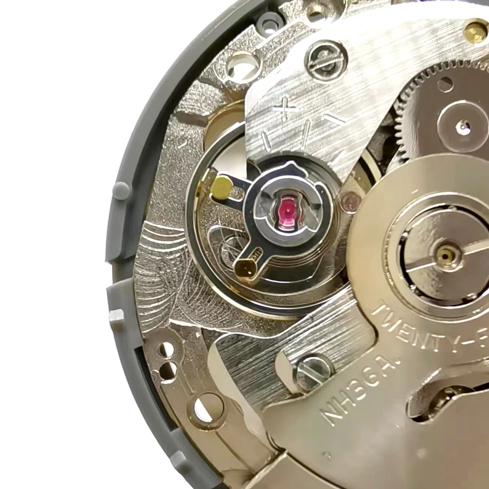 Japanese Original NH36 Movement Automatic Winding High-precision Dual Calendar Black Movement 3/3.8 o'clock Crown