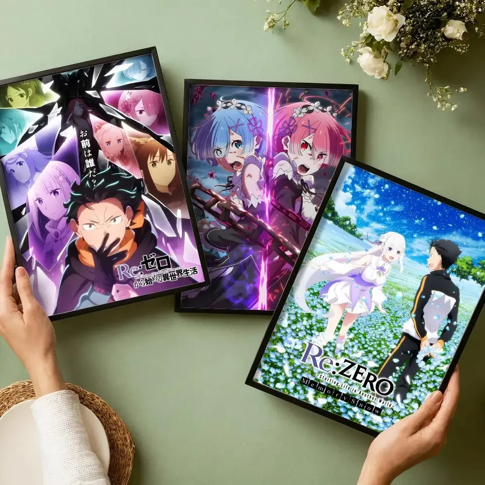 Anime R-Re Zero Poster Decorative Wall Art Stickers Mural Photo Print for Home Living Room Hallway Decor