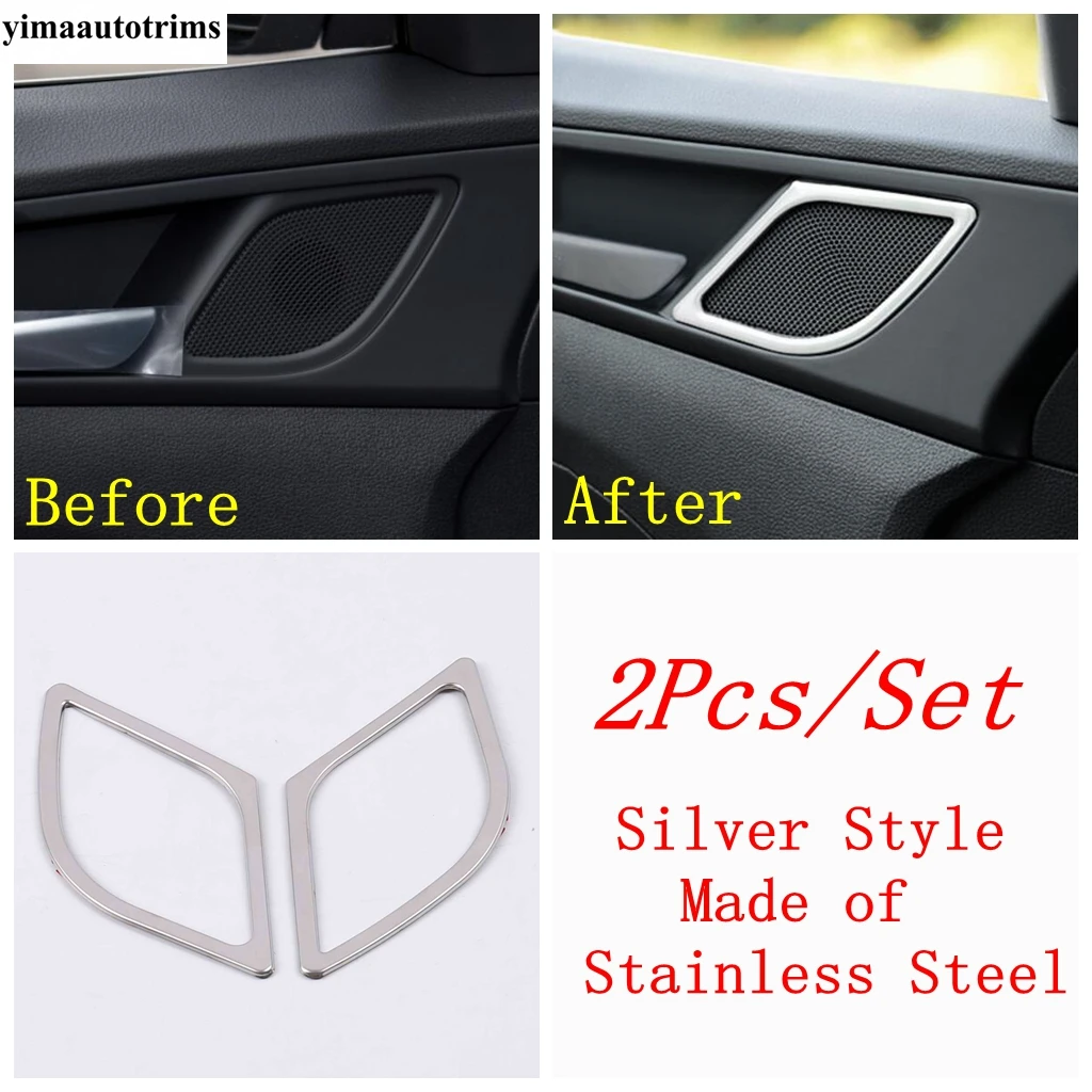 For Hyundai Tucson 2016 - 2020 Car Inner Door Speaker Audio Sound Panel Frame Cover Trim Stainless Steel Accessories Interior