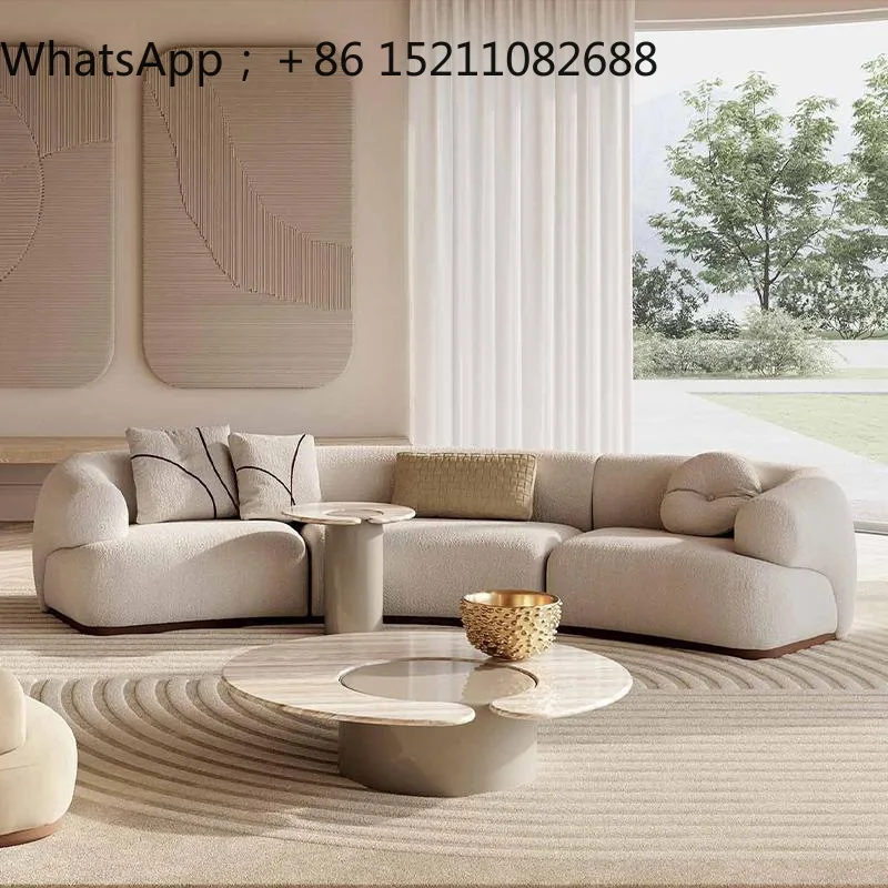 SCY furniture fabric sofa creative hotel clubhouse curved multi-person living room sofa