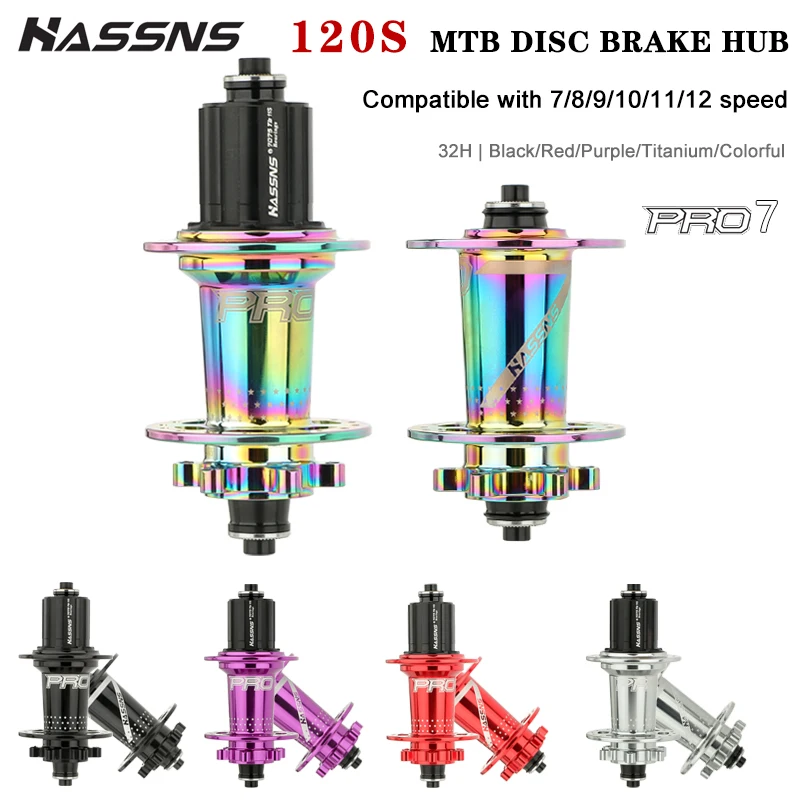 HASSNS PRO7 Mountain Bike Freehub 32H Cube 120Sound 6 Pawls Hub Freehub for SHIMANO HG Bike Hub Mtb Cube 32 Furos 12v Ratchet