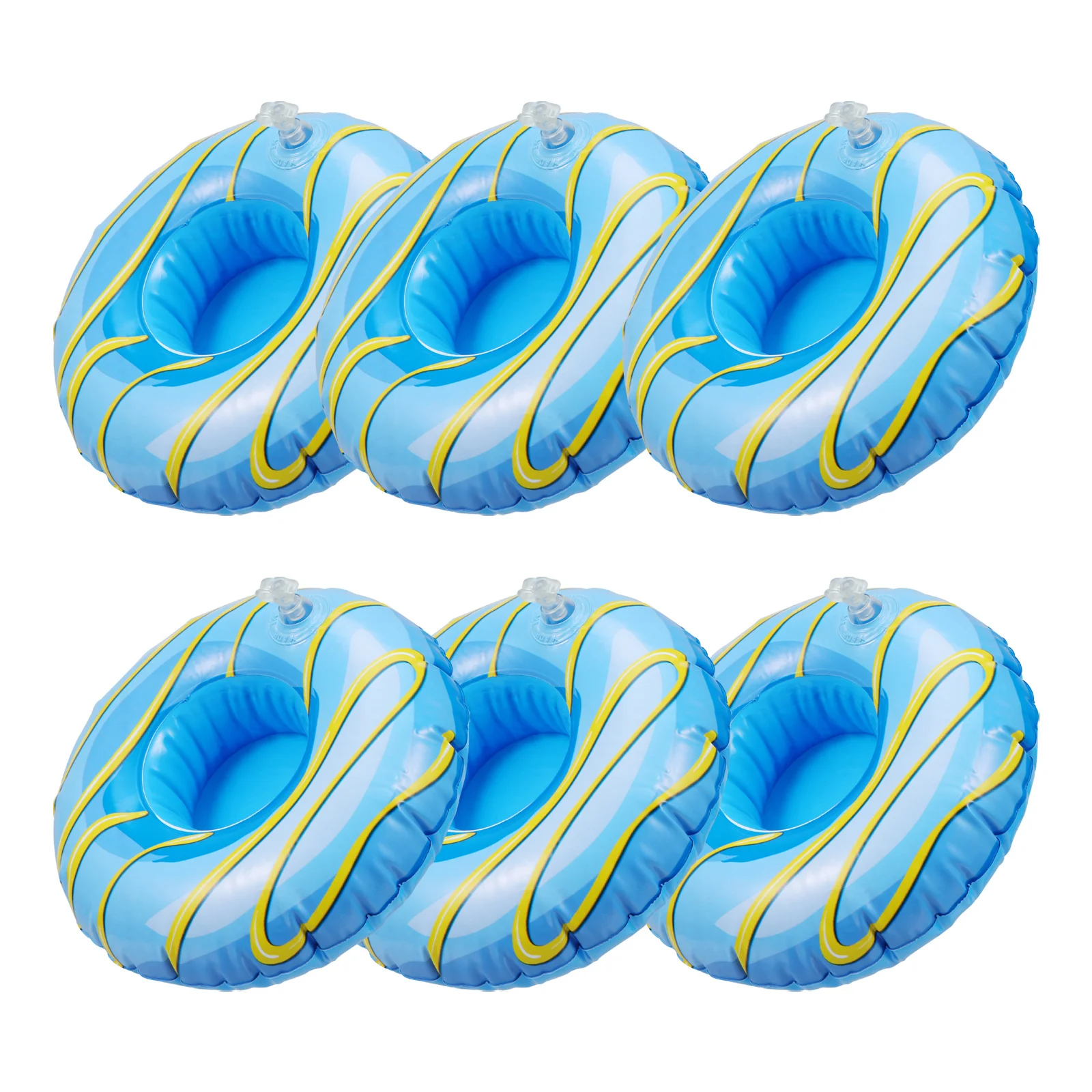 

6Pcs PVC Inflatable Cup Holders Floating Drink Stable Pool Beach Party Swimming Summer Floating Drink Holder