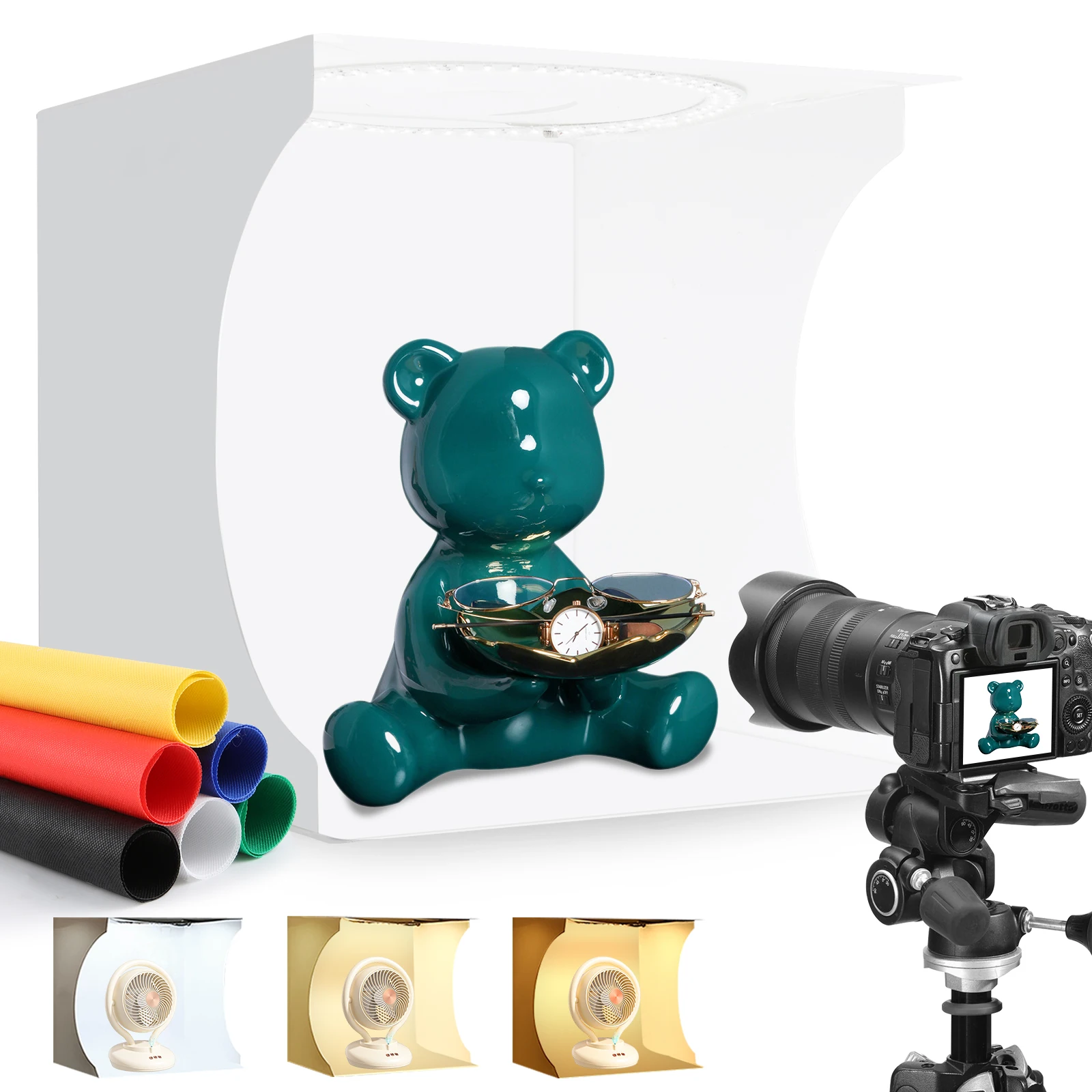 

PULUZ 30 см складное портативное кольцо светодиодная световая доска фото освещение студия съемка палатка коробка комплект с 6 цветами фонов