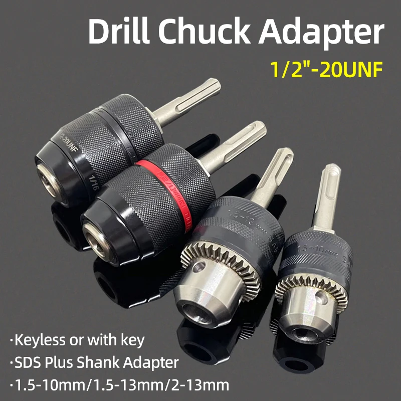 Adaptador De Mandril 1/2-20UNF A Cuadrado 1/2” – 2 Piezas Para Llave De Impacto