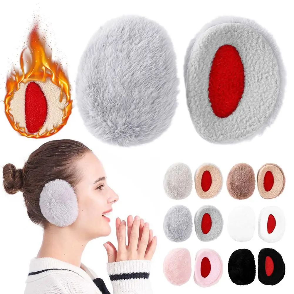 Cozy Fleece Ear Muffs For Women Thicken Bandless Ear Warmers Windproof Outdoor Sports Ear Covers Anti Freeze Keep Warm W0w9