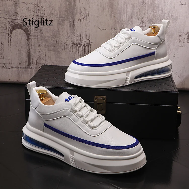 

Sneakers Men's Thick Bottom Air Cushion Small White Shoes Simple Low -Top Youth Thick Bottom Trend Running Sports Casual Shoes