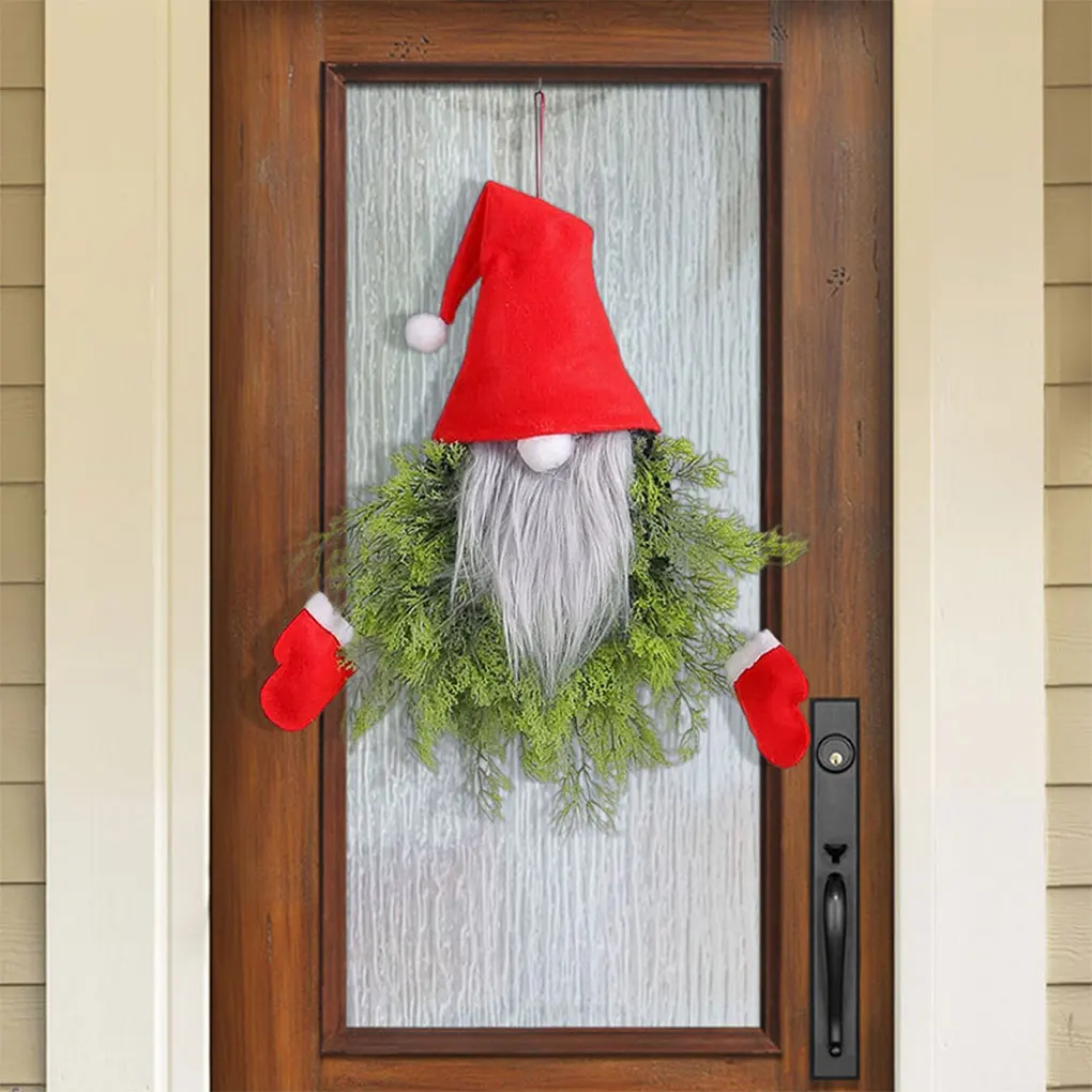 Weihnachten leuchtende gesichtslose Zwergkränze Crative Weihnachten hängende Girlande Ornament für Wand Tür Fenster Kamin Home Hotel