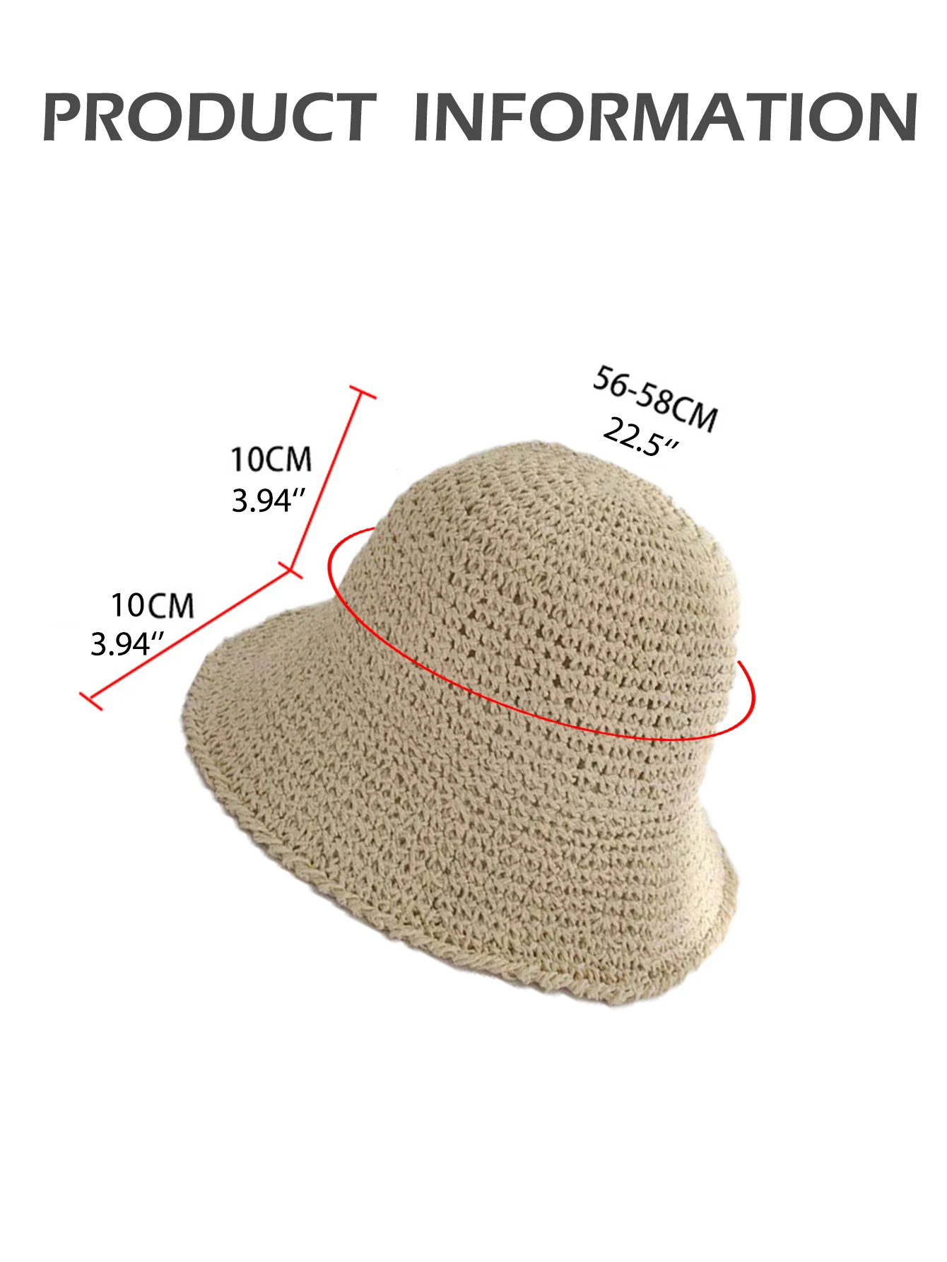 Straw hat hand made braided Women\'s big head cap fisherman\'s hat Protection Sun Hat Foldable Roll up Cap bucket hat Travel