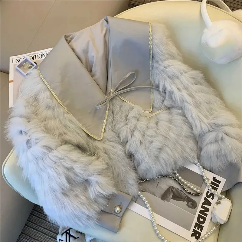 2025 moda feminina de pelúcia outwear outono inverno senhoras high-end curto pele do falso topos casaco coreano feminino mangas compridas jaqueta de pele