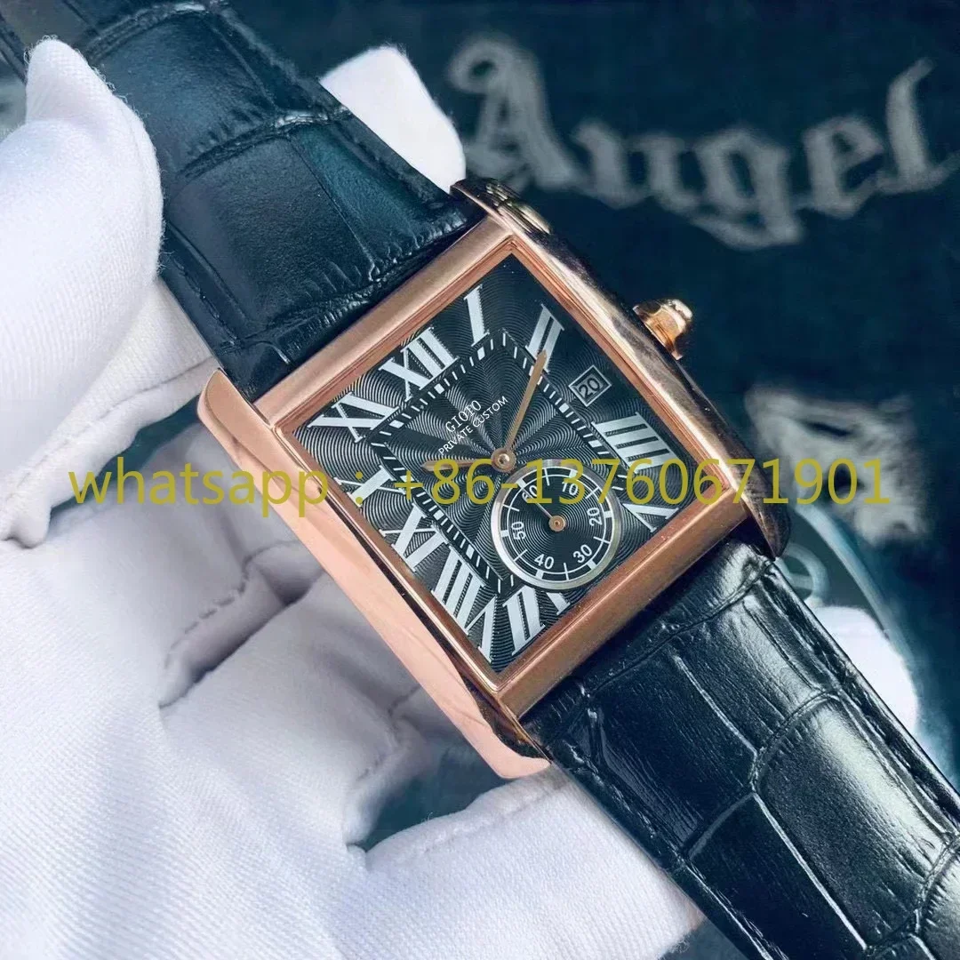 Luxury Automatic Mechanical Mens Watch Dual Time Stainless Steel Rose Gold Silver Black Blue Leather White Rome Dial