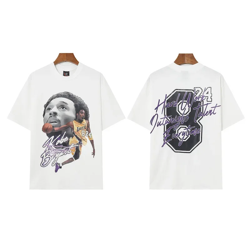 Kobe Bryant Printed Fashionable Loose-fit Round Neck Short Sleeve T-shirt Versatile For Men Women Same Style