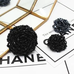 2pcs High Quality Fashion Handmade Bead Buckle Pearl Crystal Decoration Buckle Corsage Button Apparel Coat Button
