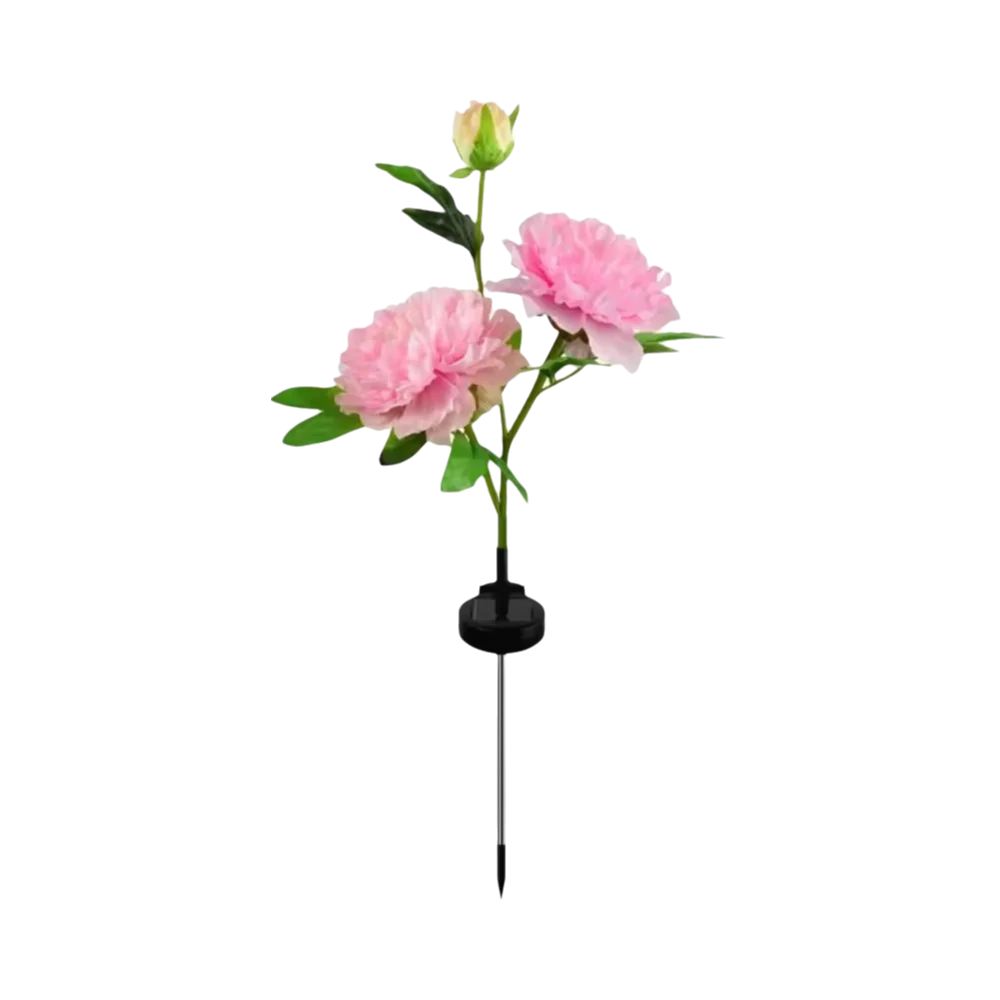 Solar Powered Solar Garden Lights Simulation Flower LED Solar Path Lights Peony Lamp Waterproof LED Solar Light Yard Decoration