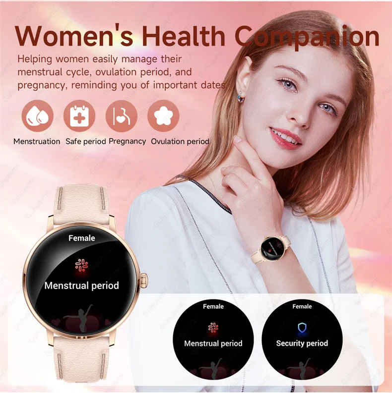 Neue 1,19" Ultra-Dünne Damen Smartwatch in Rosa mit Bluetooth-Anruffunktion, Anpassbaren Zifferblättern, Herzfrequenz- und Schlafüberwachung, Sportfunktionen und Uhrwerk – Detail 11