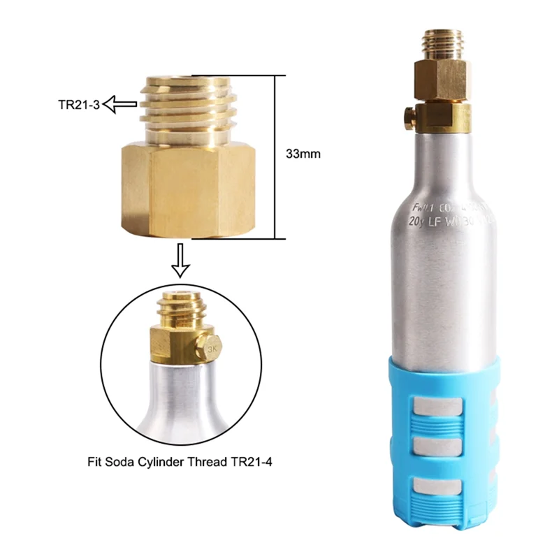 Wątek strumienia cylindra sodowego przekształca Adapter dopasowujący Tr21-4 żeński do kostki quookera na Tr21-3 męskie