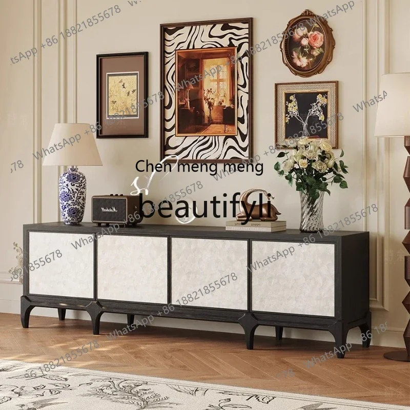 

zqxTV cabinet French medium and ancient style all solid wood American retro simple coffee table combination