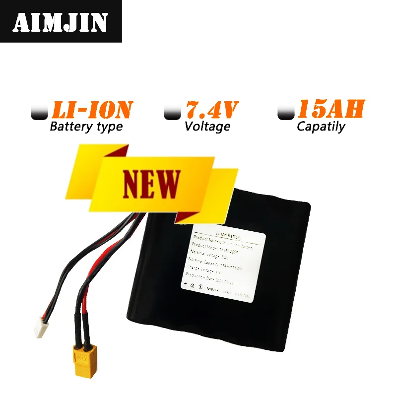 💖7.4V 15000mAh 2S5P 8.4V Rechargeable Li-ion Battery for Various RC Airplane Quadrotor XH2.54-3P XT60💖