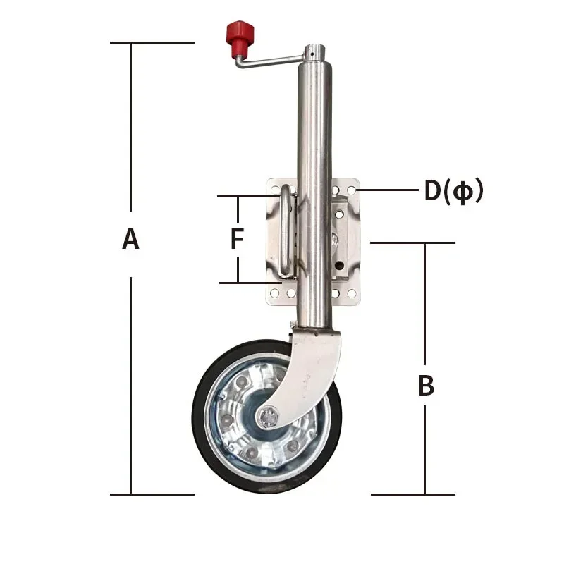 New Small Trailer Jack Universal Guide Wheel Hand Lifting Bracket Leg Yacht Trailer RV Flatbed Accessories