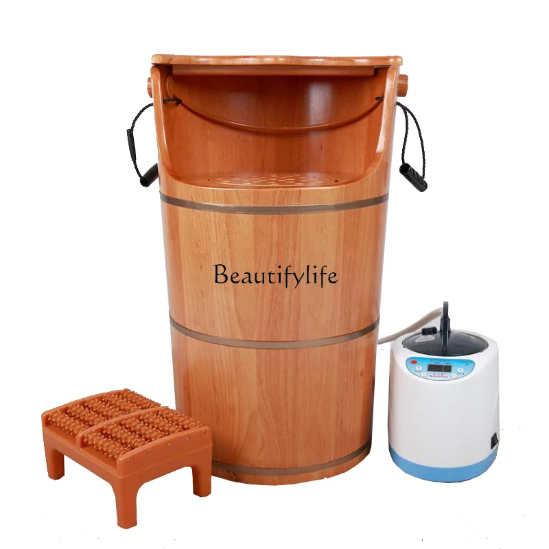 

Oak Bath Fumigation Household Foot Bath Barrel Heating Constant Temperature over Calf Foot Bath Wooden Barrel