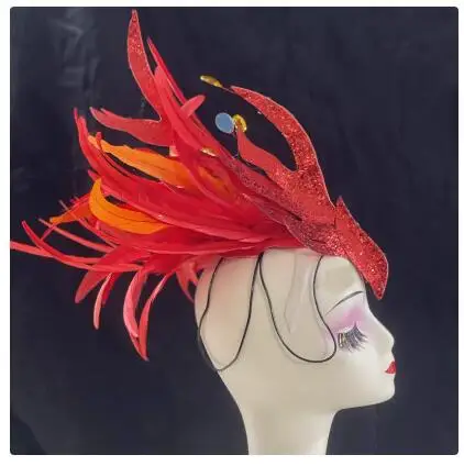 

Chinese Dance Phoenix Feather Headpiece, Classical Dance Competition, Modern Dance Headpiece