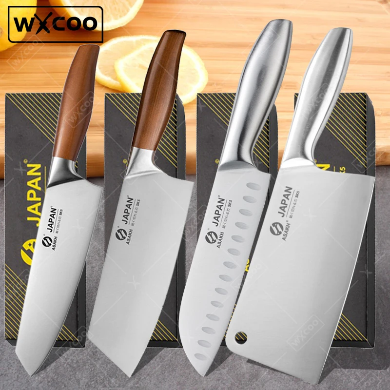 

WXCOOUltra-sharp Boning Knife Special Meat Cleaver Stainless Steel Bread Santoku Knife Fruit Peeler Japanese Kitchen Chef Knives