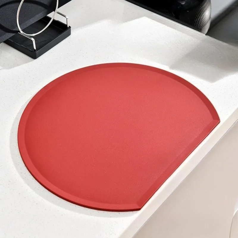 5mm Thick Semicircle Silicone TPU Cutting Board Mat, Flexible Scratch‑Resistant Anti‑Slip Kitchen Rubber Cutting Mat