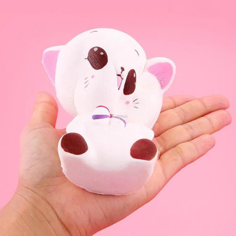 Jumbo Cute Cat Squishy Cartoon bambola Montessori spremere giocattoli lento aumento crema morbida profumata antistress giocattolo regalo per bambini