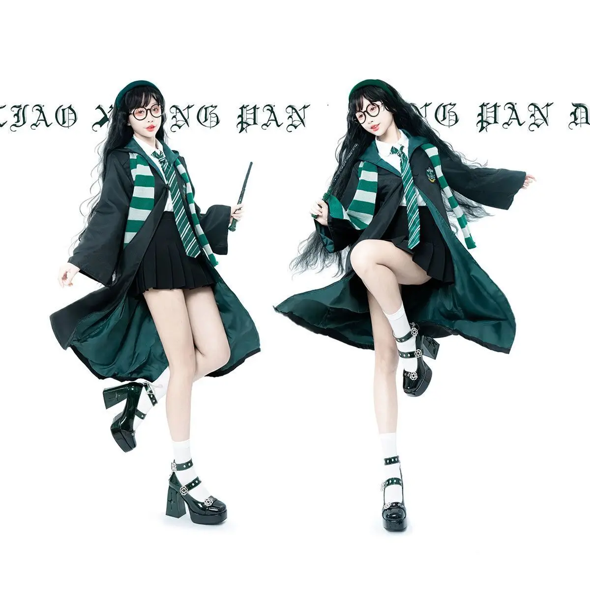 Little Bear Panda Salto alto, Sapatos de plataforma de flores estilo punk, Noite estrelada, Sapatos de bruxa, menina picante, Cos