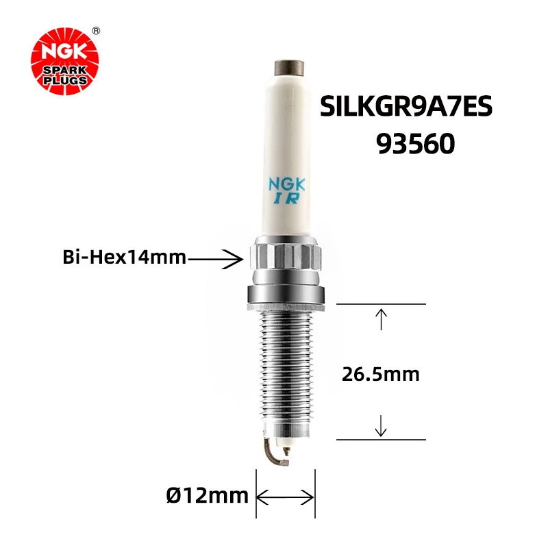 NGK Iridium Platinum Spark Plug SILKGR9A7ES 93560 is suitable for Au1di A6LA8LQ8（4PCS)